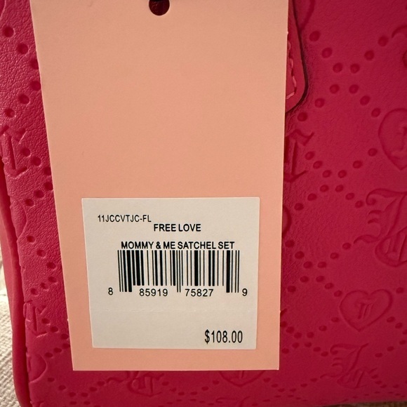 Juicy Couture Free Love satchel handbag in bright pink - Picture 9 of 9